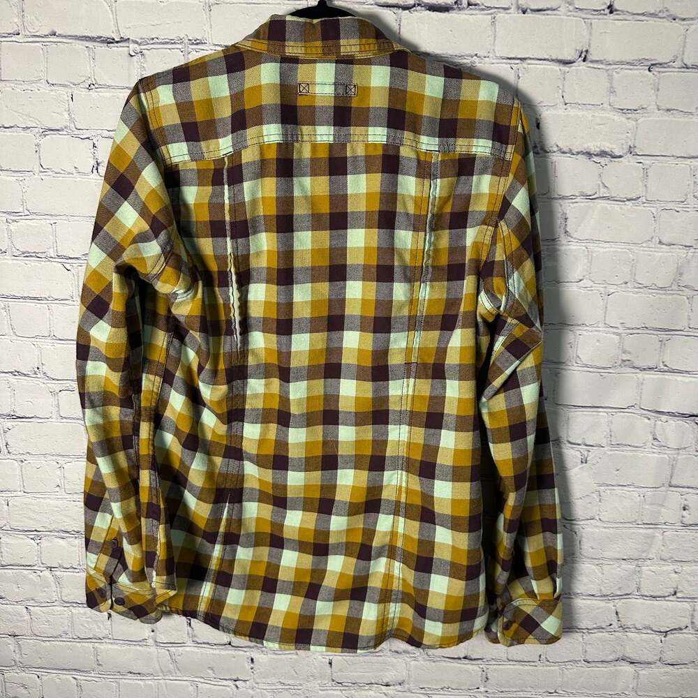 Duluth Trading Co. Women's Yellow & Purple Plaid Button-Up Flannel Shirt - Picture 4 of 4